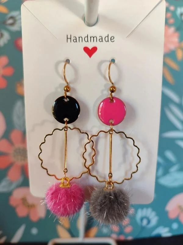 boucles d'oreilles originales, ultra légères, colorées